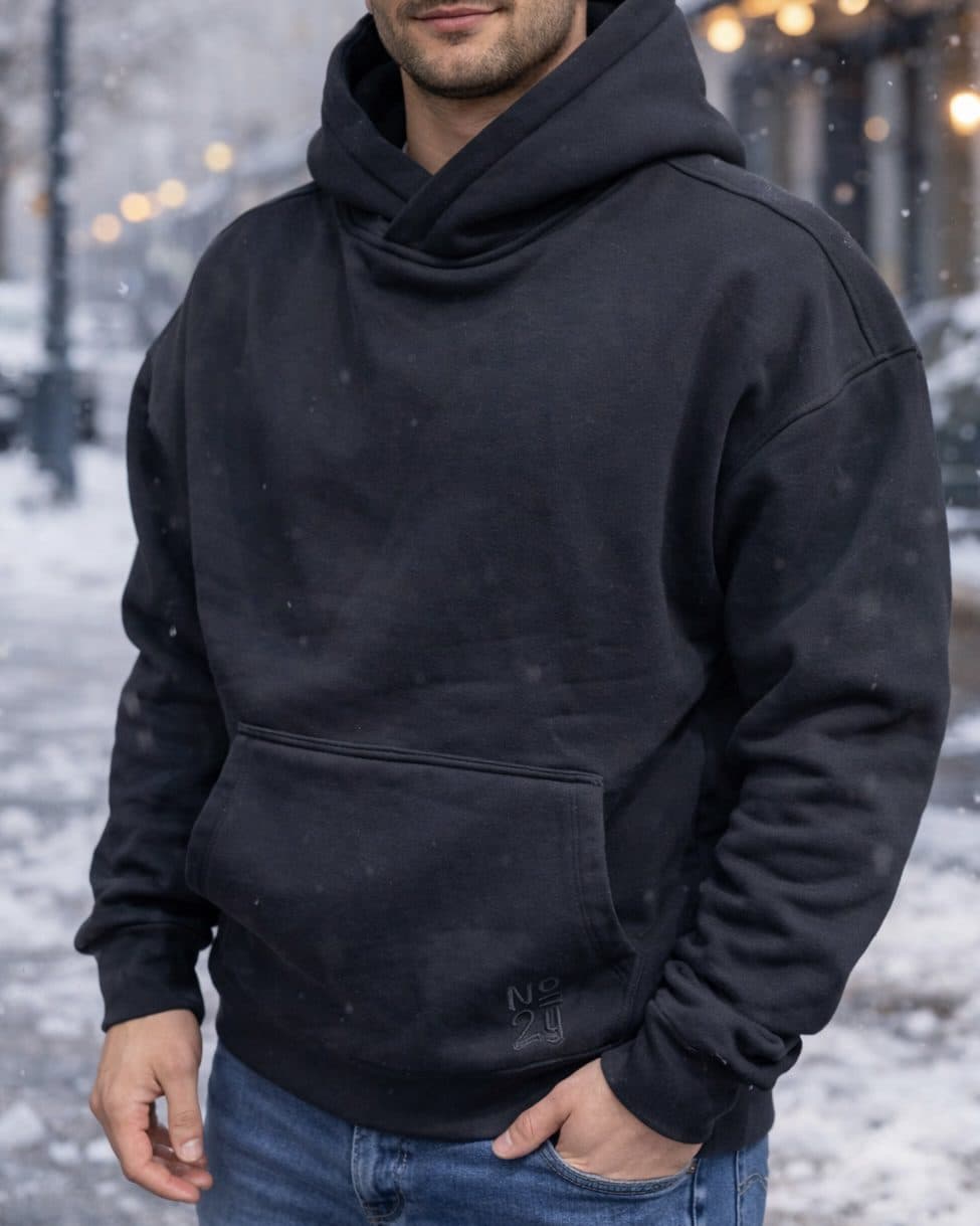 Oversized Silhouette Hoodie – Black