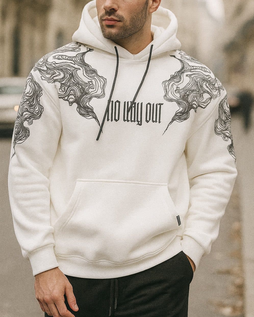 GRAPHIC HOODIE – WHITE
